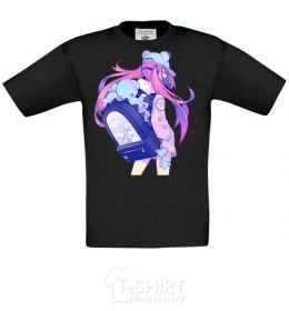 Kids T-shirt Girl's anime back black фото