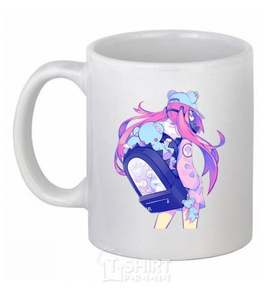 Ceramic mug Girl's anime back White фото