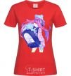 Women's T-shirt Girl's anime back red фото