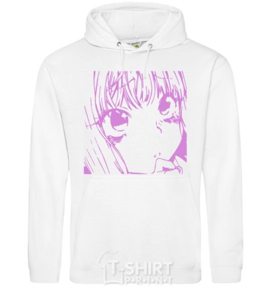 Men`s hoodie The anime girl is pink White фото