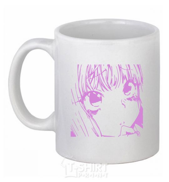Ceramic mug The anime girl is pink White фото