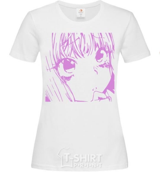 Women's T-shirt The anime girl is pink White фото