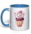 Mug with a colored handle Hi tea royal-blue фото