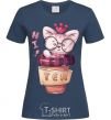 Women's T-shirt Hi tea navy-blue фото