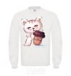 Sweatshirt Coffee kitten White фото