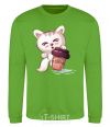 Sweatshirt Coffee kitten orchid-green фото