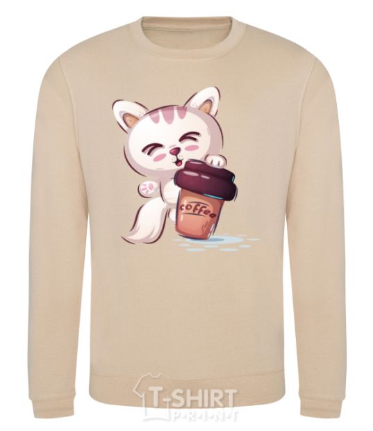 Sweatshirt Coffee kitten sand фото