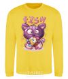 Sweatshirt Fish and kitten yellow фото