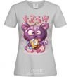 Women's T-shirt Fish and kitten grey фото