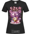 Women's T-shirt Fish and kitten black фото