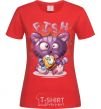 Women's T-shirt Fish and kitten red фото