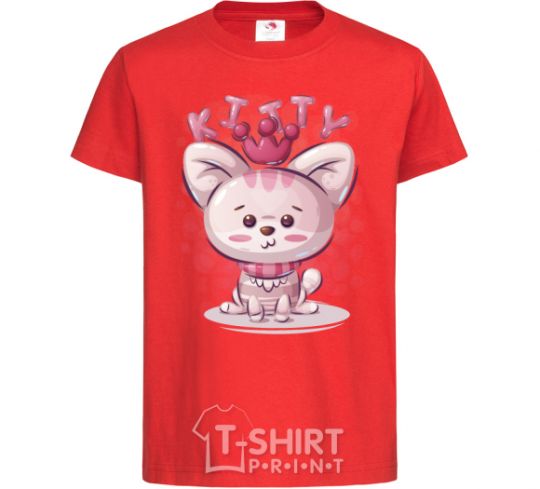 Kids T-shirt Kitty red фото