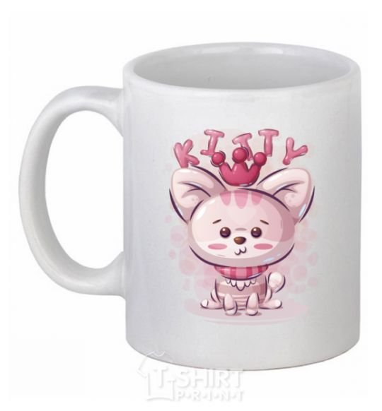 Ceramic mug Kitty White фото