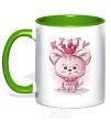 Mug with a colored handle Kitty kelly-green фото