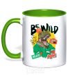 Mug with a colored handle Be wild kelly-green фото