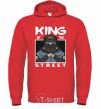 Men`s hoodie Pug king of the street bright-red фото