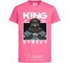 Детская футболка Pug king of the street Ярко-розовый фото