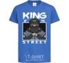 Kids T-shirt Pug king of the street royal-blue фото