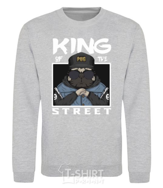 Sweatshirt Pug king of the street sport-grey фото