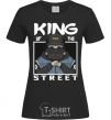 Women's T-shirt Pug king of the street black фото