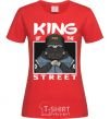 Women's T-shirt Pug king of the street red фото