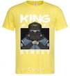 Мужская футболка Pug king of the street Лимонный фото