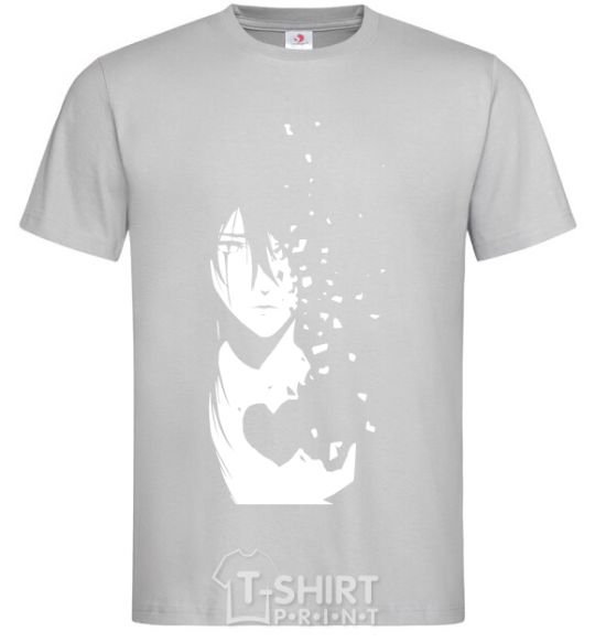 Men's T-Shirt Anime boy without heart grey фото