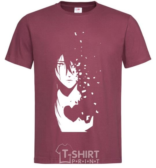 Men's T-Shirt Anime boy without heart burgundy фото