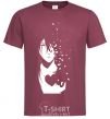 Men's T-Shirt Anime boy without heart burgundy фото