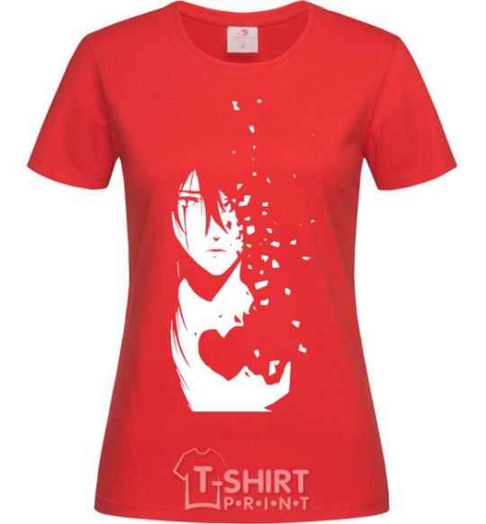 Women's T-shirt Anime boy without heart red фото