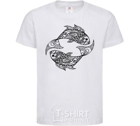 Kids T-shirt Fish pattern White фото