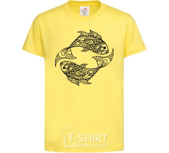 Kids T-shirt Fish pattern cornsilk фото