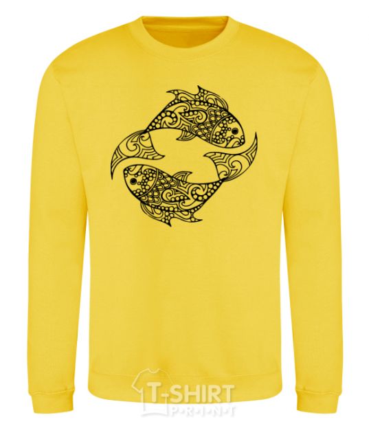 Sweatshirt Fish pattern yellow фото