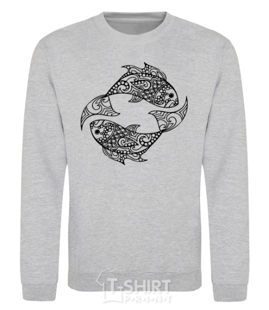 Sweatshirt Fish pattern sport-grey фото