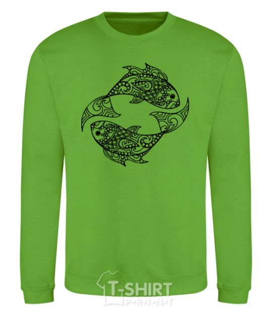 Sweatshirt Fish pattern orchid-green фото