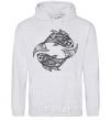 Men`s hoodie Fish pattern sport-grey фото