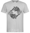 Men's T-Shirt Fish pattern grey фото