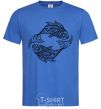 Men's T-Shirt Fish pattern royal-blue фото