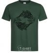 Men's T-Shirt Fish pattern bottle-green фото