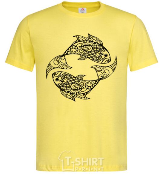 Men's T-Shirt Fish pattern cornsilk фото