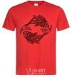 Men's T-Shirt Fish pattern red фото