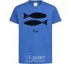 Kids T-shirt Pisces black royal-blue фото