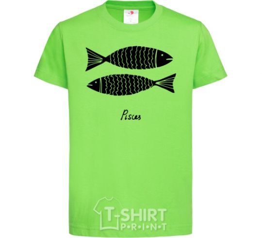 Kids T-shirt Pisces black orchid-green фото