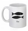 Ceramic mug Pisces black White фото