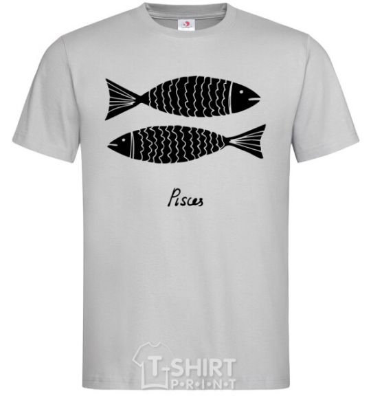 Men's T-Shirt Pisces black grey фото