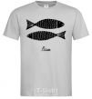 Men's T-Shirt Pisces black grey фото