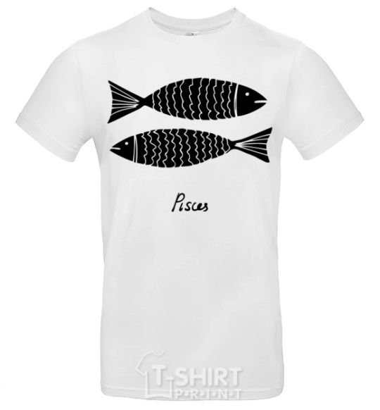 Men's T-Shirt Pisces black White фото