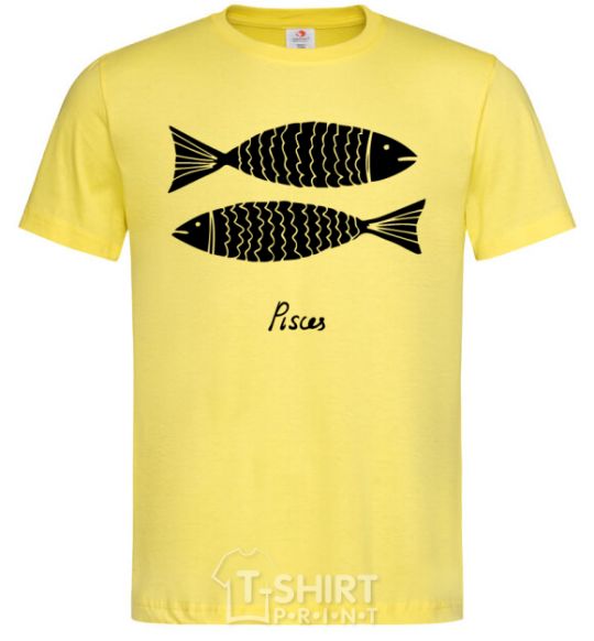 Men's T-Shirt Pisces black cornsilk фото