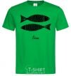 Men's T-Shirt Pisces black kelly-green фото