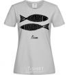 Women's T-shirt Pisces black grey фото